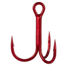 Gamakatsu Round Bend Treble Hooks Red 4730